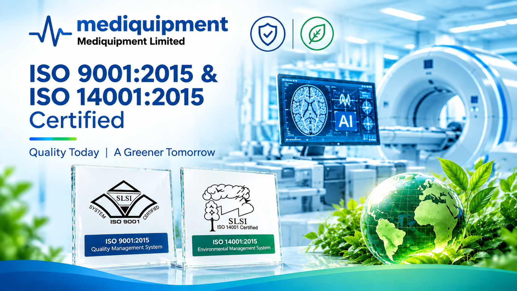 Mediquipment Limited Holds ISO 9001:2015 and ISO 14001:2015 Certifications